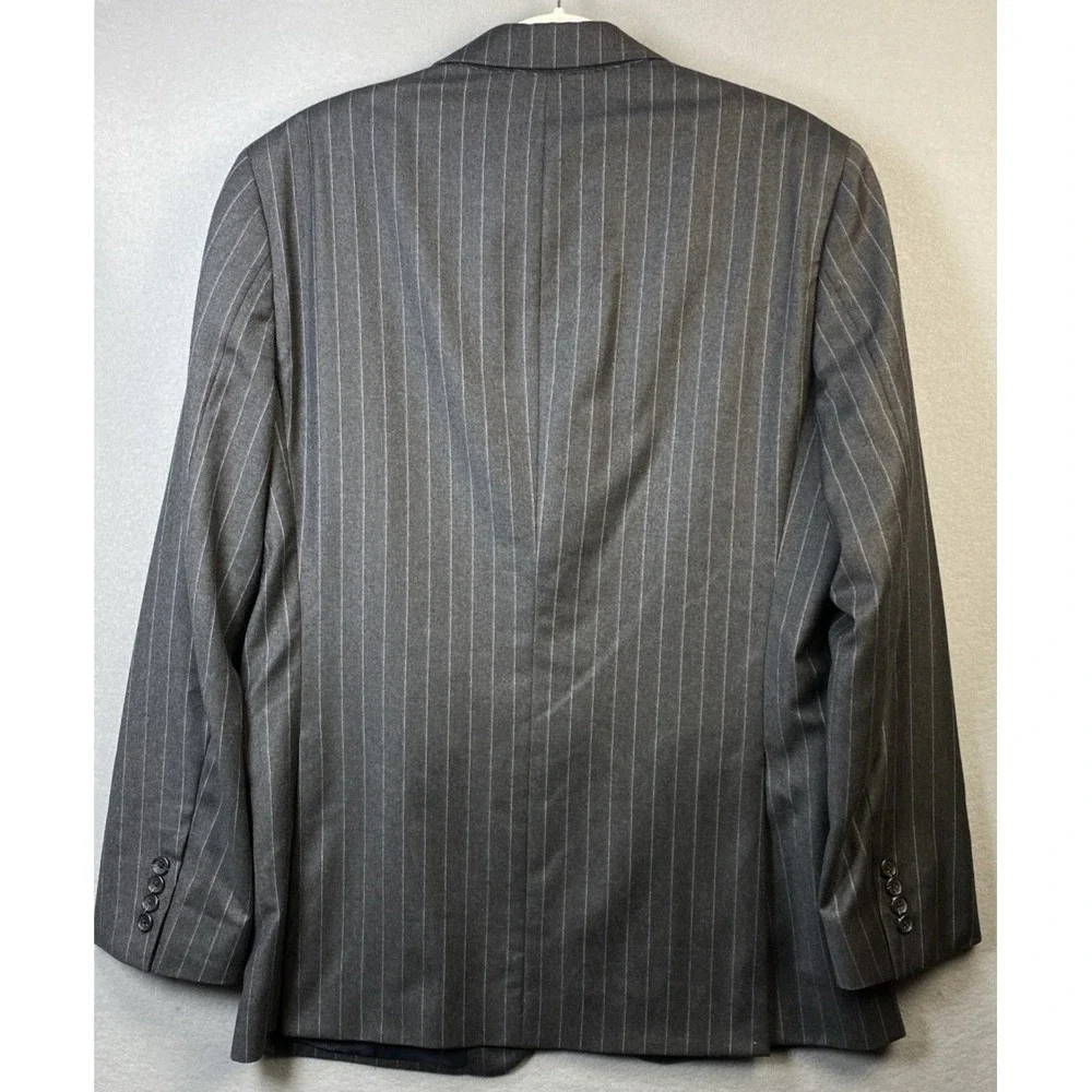 Brooks Brothers 1818 Regent Blazer Mens‎ 41 R Gray Pinstripe Wool Italy Ethomas